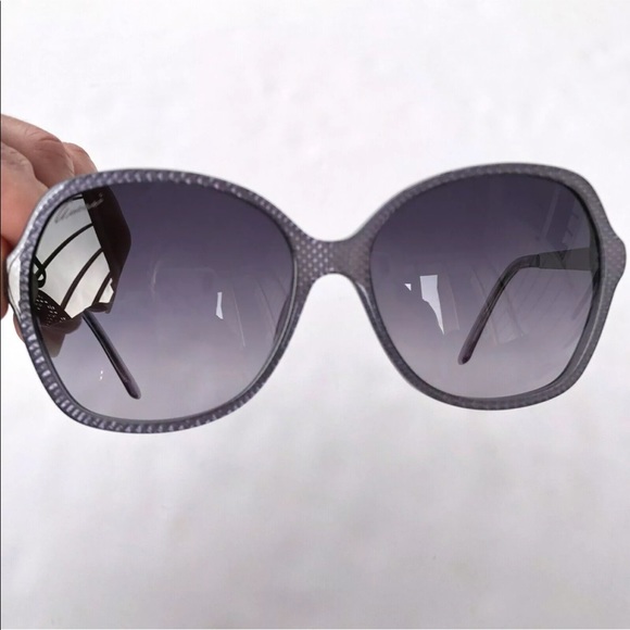Gucci Purple and Silver Patterned Oversized GG Grey Gradient Lens Sunglasses - Picture 4 of 11